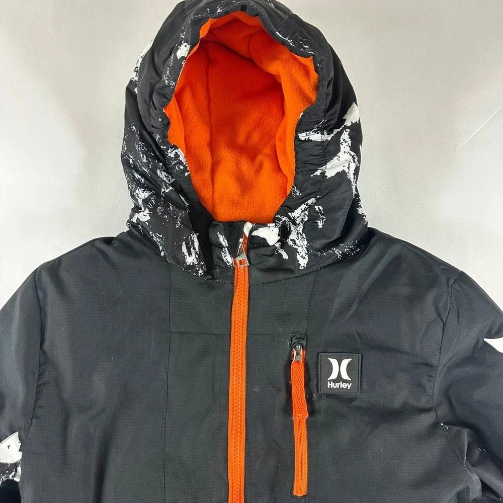 Hurley Youth Medium 10/12 Ski Snowboard Jacket Black Orange Mountains‎